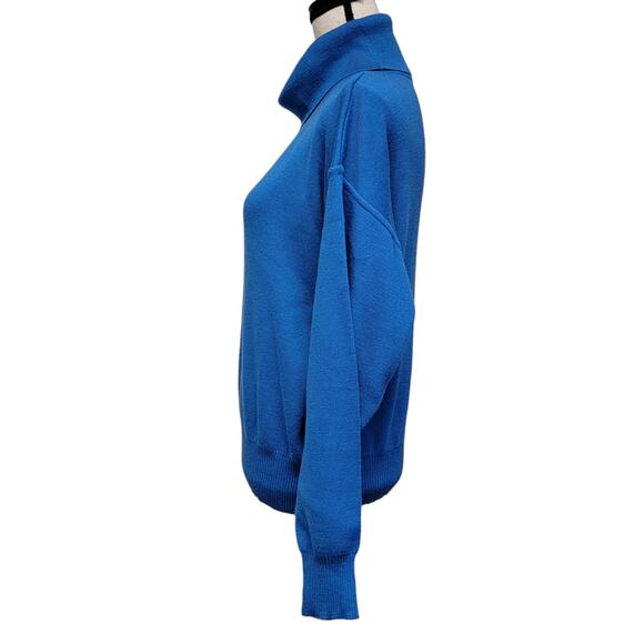 VTG 80s Obermeyer‎ Ski-T Sweater Womens Sz M Blue Wool Blend Turtleneck Winter - Picture 3 of 8